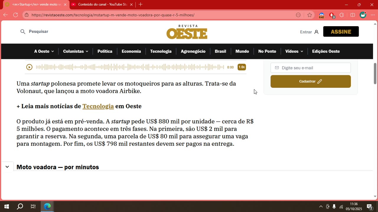 Startup vende moto voadora por quase R$ 5 milhões.mp4