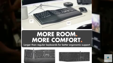 X9 Wired Ergonomic Keyboard with Cushioned Wrist Rest - Type Comfortably Longer