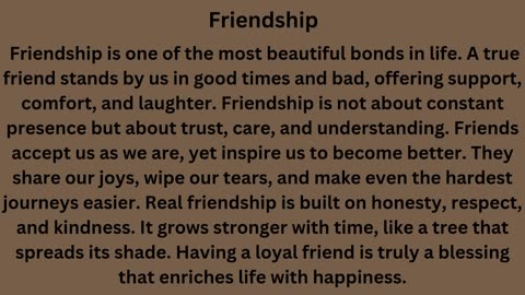 FRIENDSHIPS