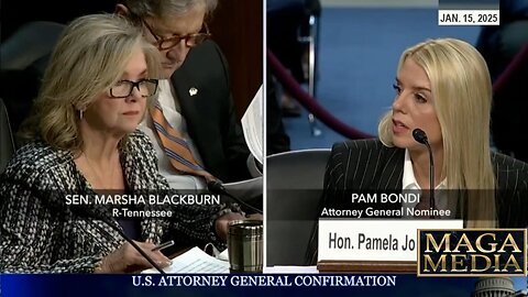 Senator Marsha Blackburn at Pam Bondi AG confirmation hearing * Jan. 15, 2025