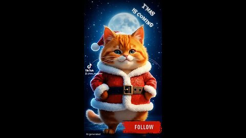 SANTA PAWS !!!! Happy X'mas Orange Cat CHRISTMAS FUN