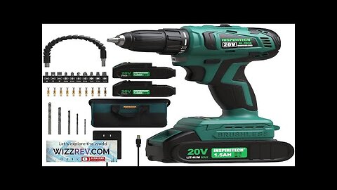 20V Cordless Drill Brushless Power Drill Set with 2 Batteries and Charger3/8-Inch Review