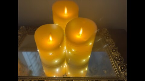 Flameless Candles with String Lights, Embedded Fairy String Lights LED Candles, Electric Flickering