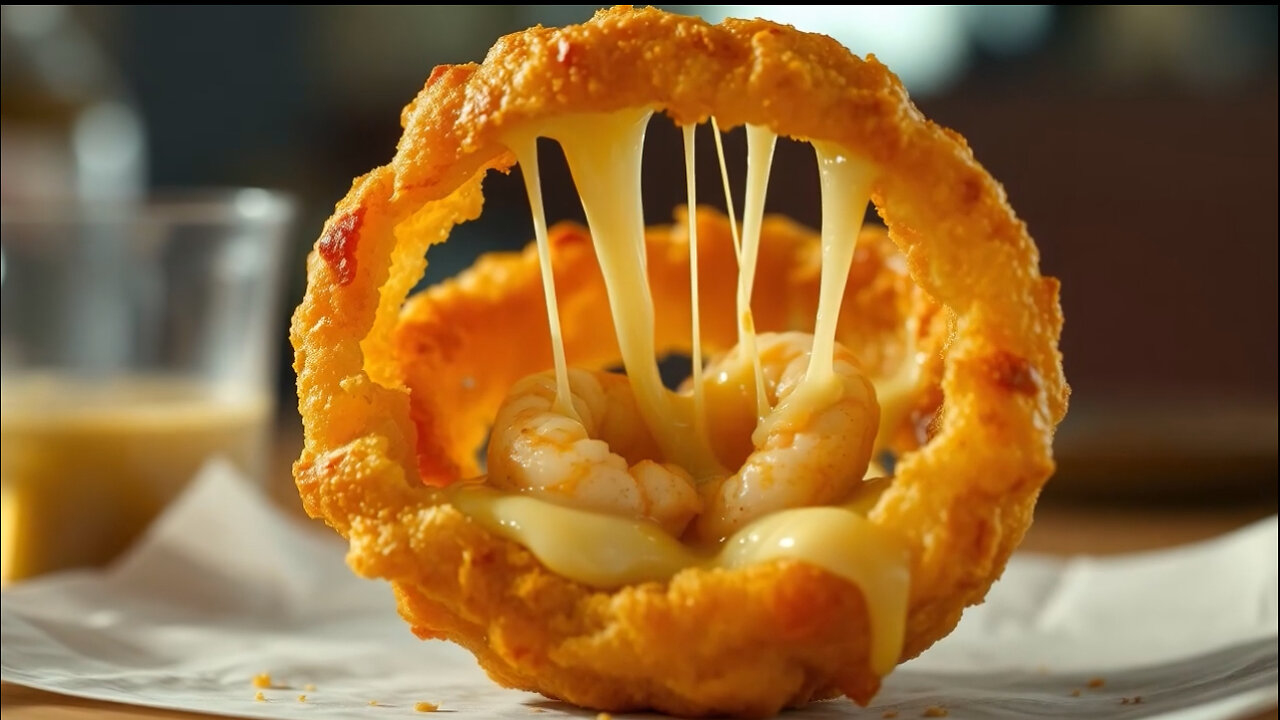 Deep-Fried Cajun Stuffed Onion Rings — Cheese, Shrimp, and Crunch
