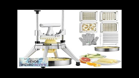 VEVOR Commercial Vegetable Fruit Chopper Stainless Steel French Fry Cutter with 4 Review