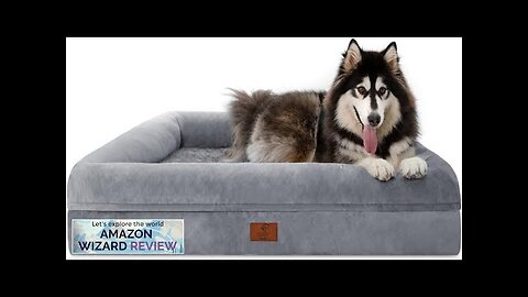 XL Dog Bed Orthopedic Washable Dog Bed with Removable Cover Grey Waterproof Review