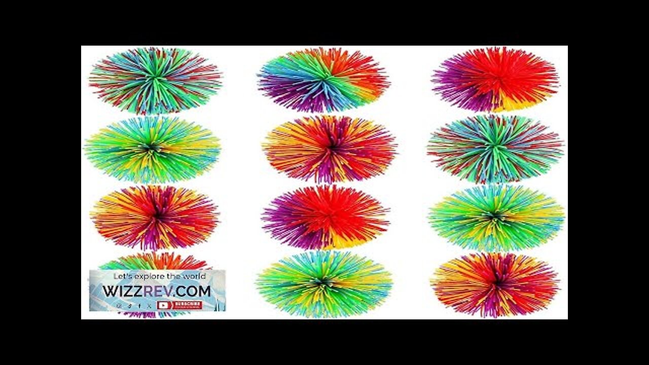 12 Pieces Monkey Stringy Balls Sensory Fidget Stringy Balls Soft Rainbow Pom Review