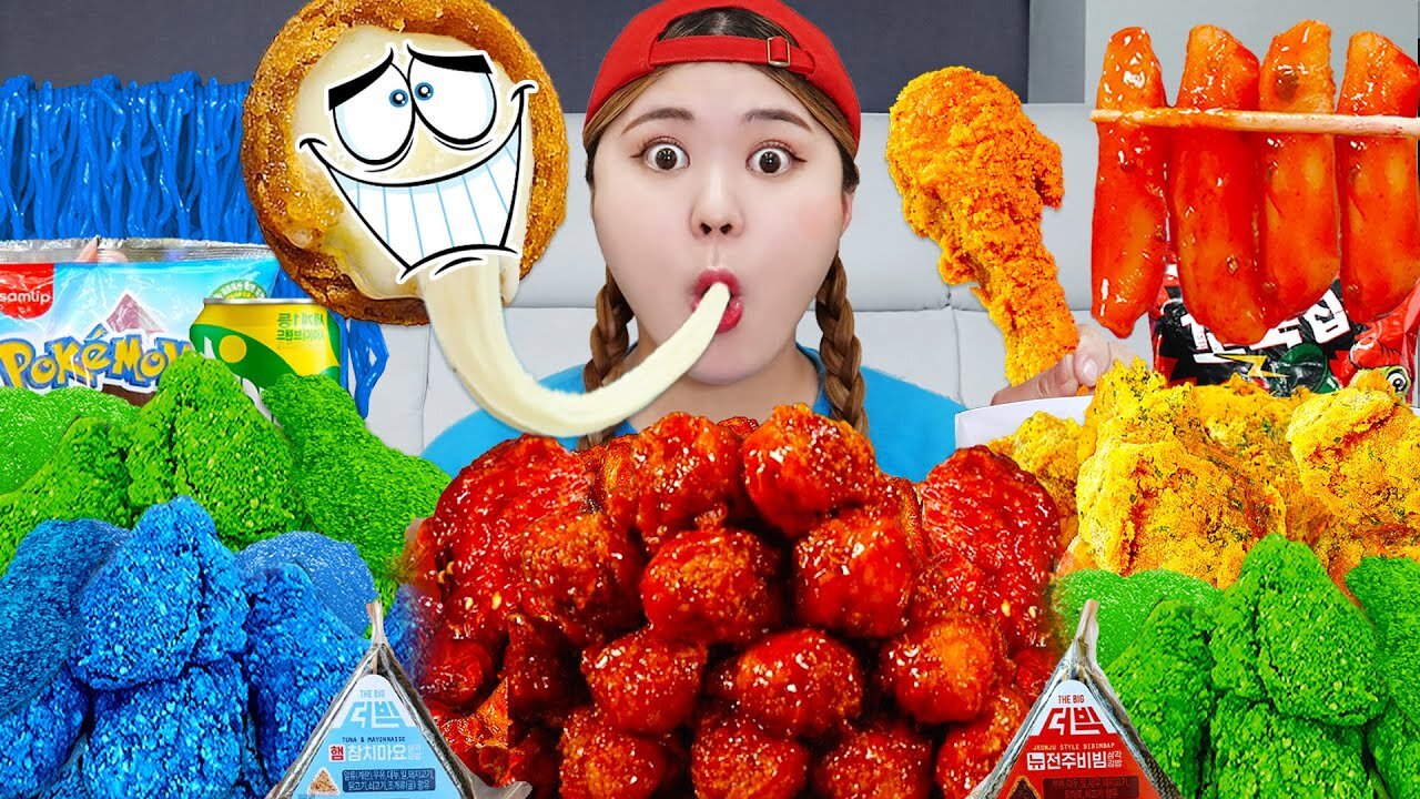 MUKBANG KOREAN Color chicken EATING COLLECTION