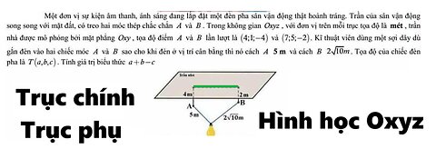 Toán 12: Hình Oxyz: Một đơn vị sự kiện âm thanh, ánh sáng đang lắp đặt một đèn pha sân vận động thật