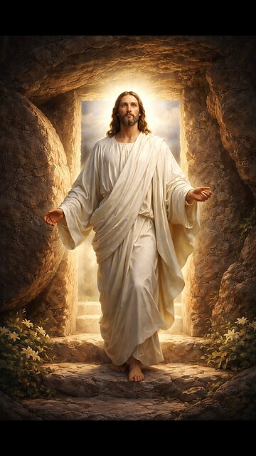 “He is risen, victorious over death, walking in the light of everlasting hope.”