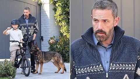 Ben Affleck & Son Enjoy Walk With New Dog