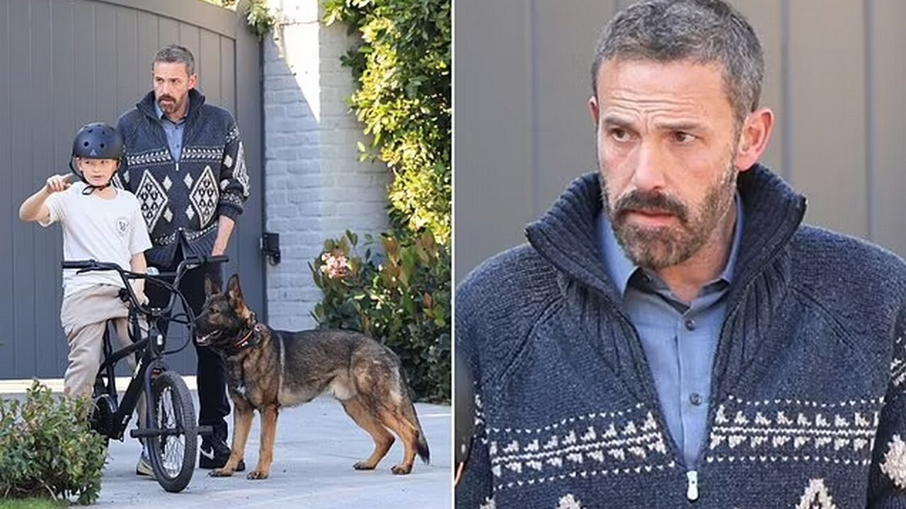 Ben Affleck & Son Enjoy Walk With New Dog