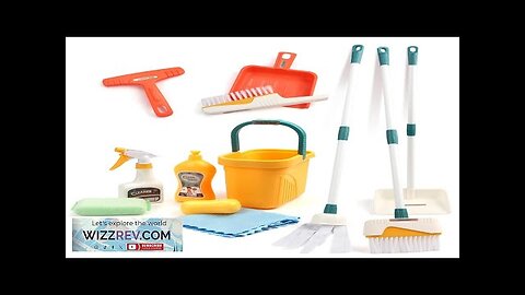 12pcs/set Kids Cleaning Set Housework Supplies Kit with Dustpan Broom Bucket Mop Review