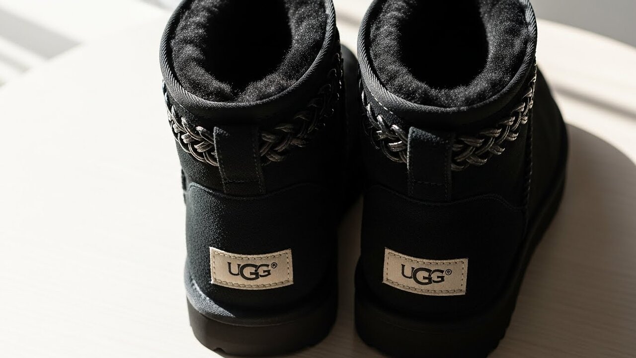 Black Mini Uggs 3D View