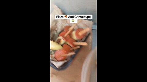 Pizza and Cantaloupe