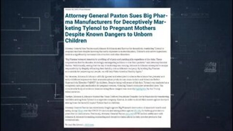 AG Paxton Sues Big Pharma Manufacturers For Deceptively Marketing Tylenol To Pregnant Mothers