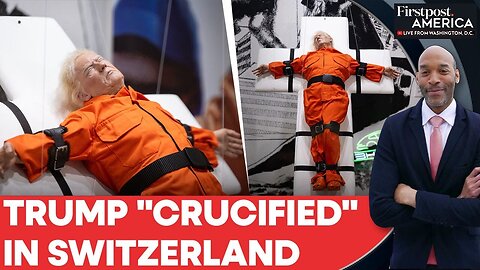 "Saint or Sinner," Trump Sculpture strapped to cross displayed in Switzerland | Firstpost America