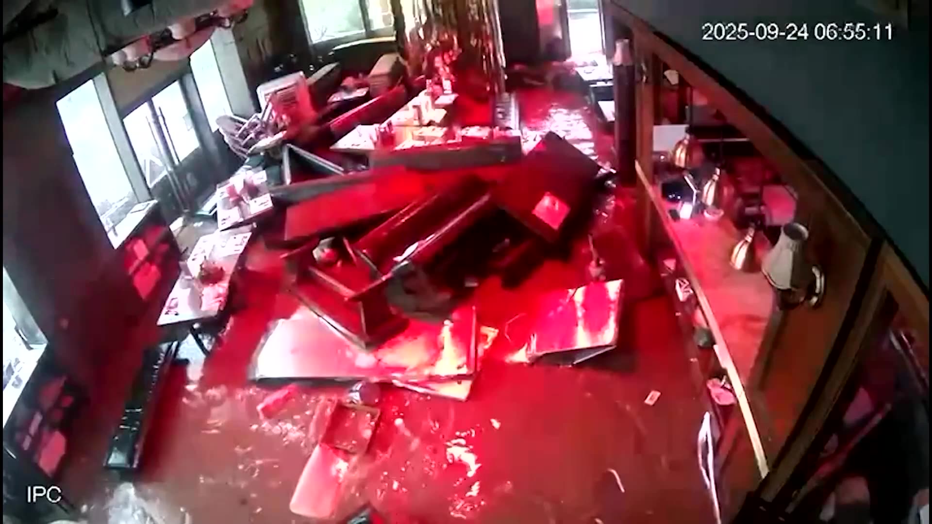 Super Typhoon Ragasa flood surges into Hong Kong restaurant