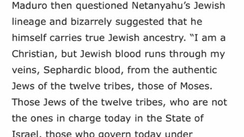 Trump invaded Venezuela because Maduro is AntiSemitic?