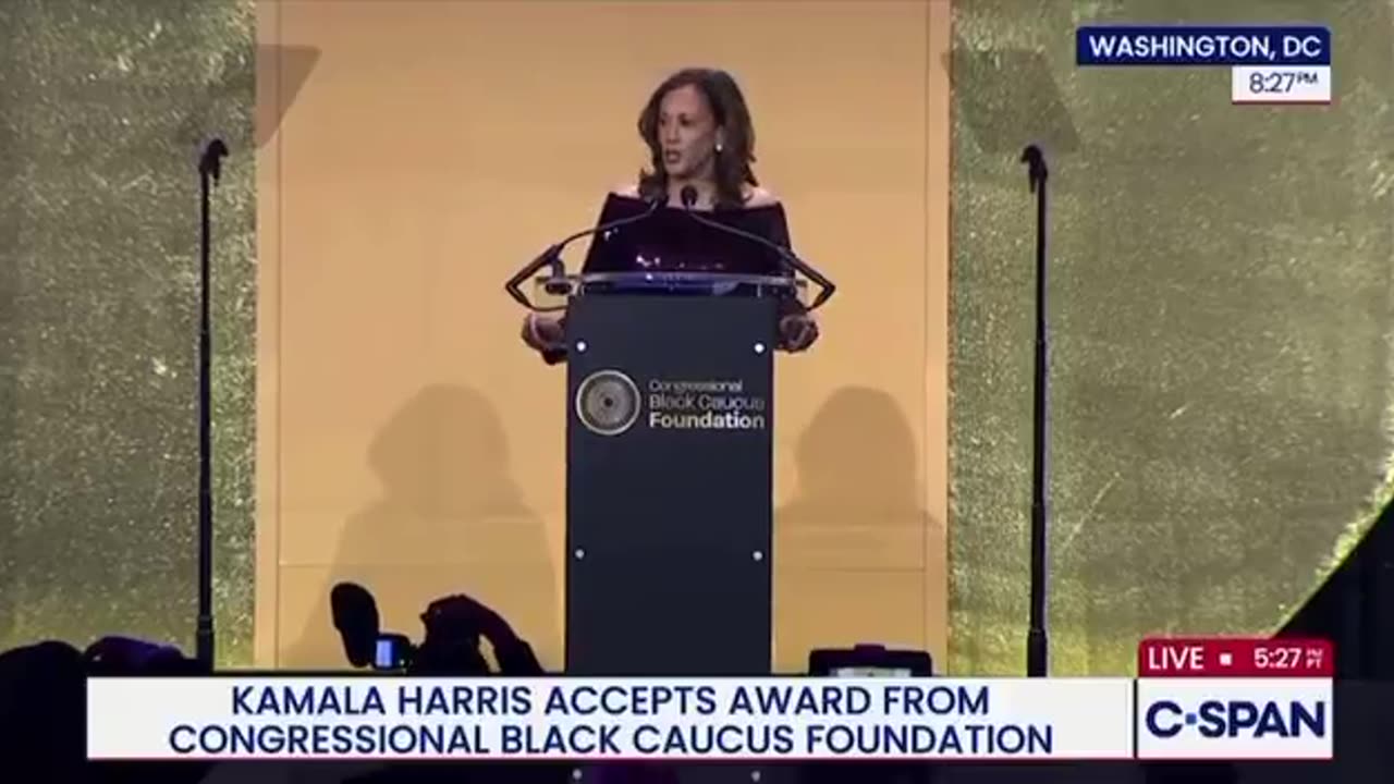 Kamala Harris: "we are witnessing a president who has lined his own pockets