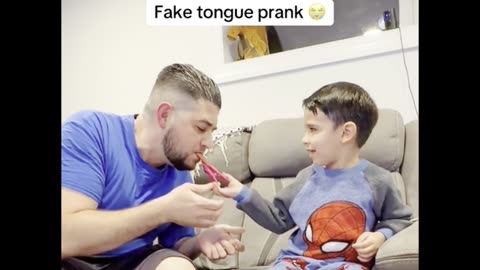 Funny tongue prank reaction 😂😂😂