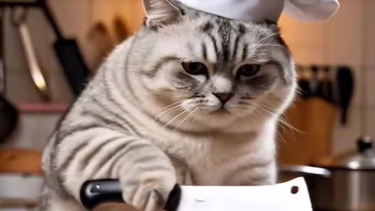 "Cooking cat; Eating with the romance of a cat."
