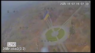 Claimed as Russian drone operator is attempting to remove the Ukrainian flag in Kramatorsk…