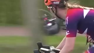 Must Watch: Spectator Crashes While Riding Alongside Peloton! #shorts