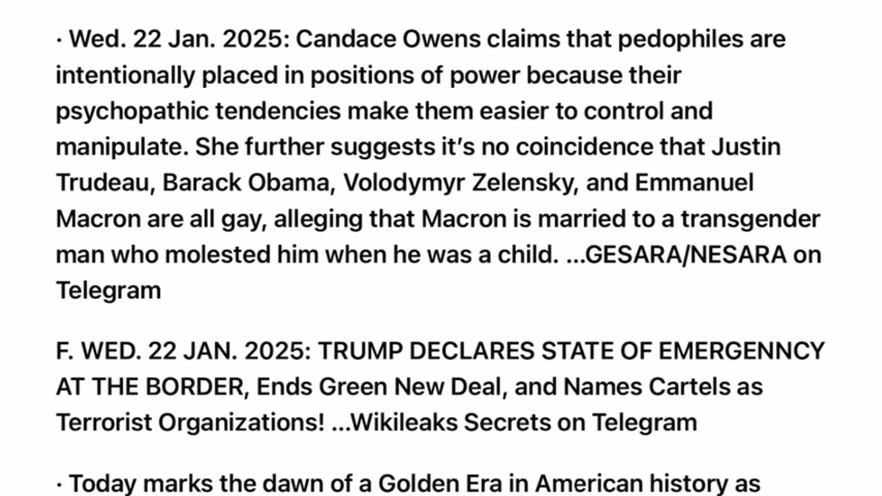 WTPN 1-23-25 Golden age begins. Deportations, government purge, energy independence
