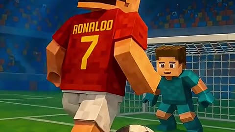 Ronaldo's Epic Goal: Minecraft #shorts #minecraft #ronaldo #cr7