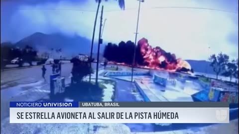 El momento en que una avioneta se estrella y explota: el piloto murió y dos menores quedaron heridos