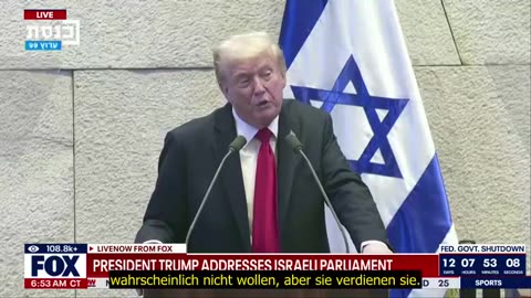 Trump-Rede vor der Knesset in Israel - 13.10.2025 (KI Untertitel)