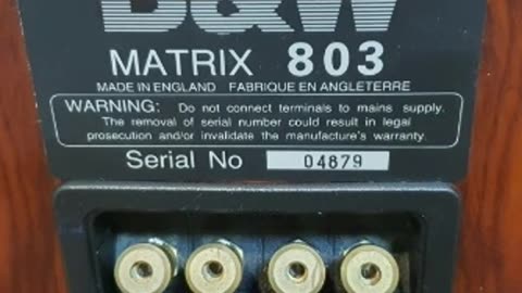B&W Matrix 803 Speaker