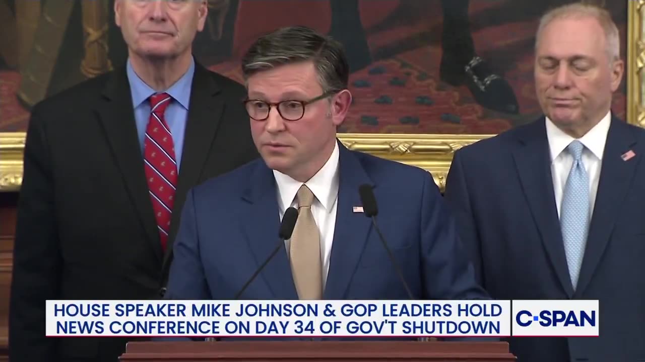 Mike Johnson Defends Filibuster On Day 34 Of Government Shutdown