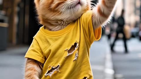 Cat going to school