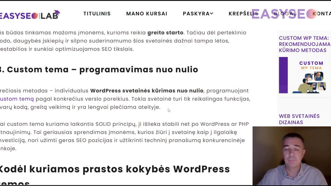 Svetaines kūrimo metodai - WordPress tinklapių kūrimas
