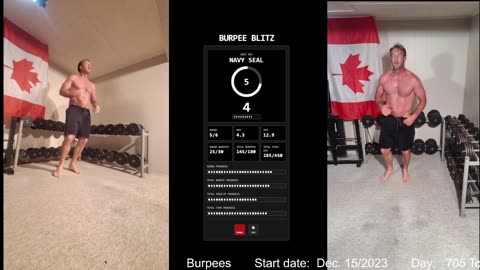 Everyday 300 push ups and 150 Burpees!