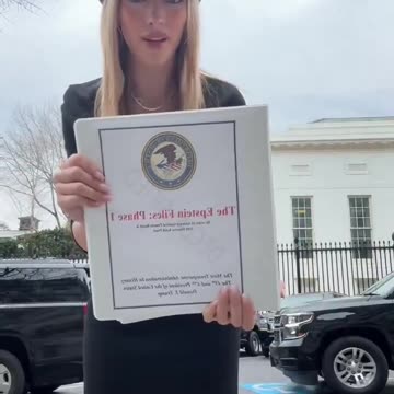 TV host Emily Austin leaves the White House with the first batch of the Epstein Files