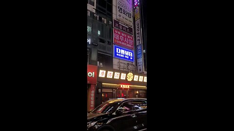 night time street view in korea