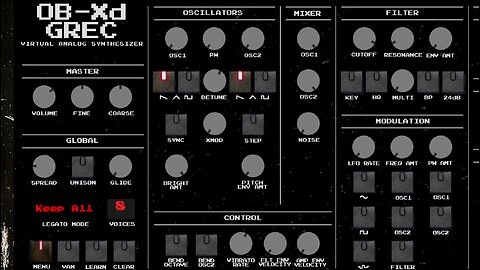 Free VST Synth Plugin OB-Xd-GREC