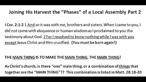 Joining Christ in His Harvest a-Phase 3 Local Church part 2