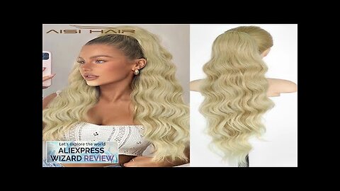 I's a wig Synthetic Long Body Wave Ponytail Extension Drawstring Blonde Ponytail Review