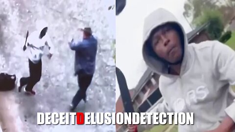 An undercover white police officer was attacked by a black male suspect wielding a machete