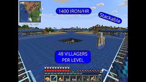 BEST Minecraft Java 1.21.11 STACKABLE Iron Farm 1400+ Ingots AN HR...