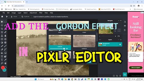 Add the Gordon effect in Pixlr Editor
