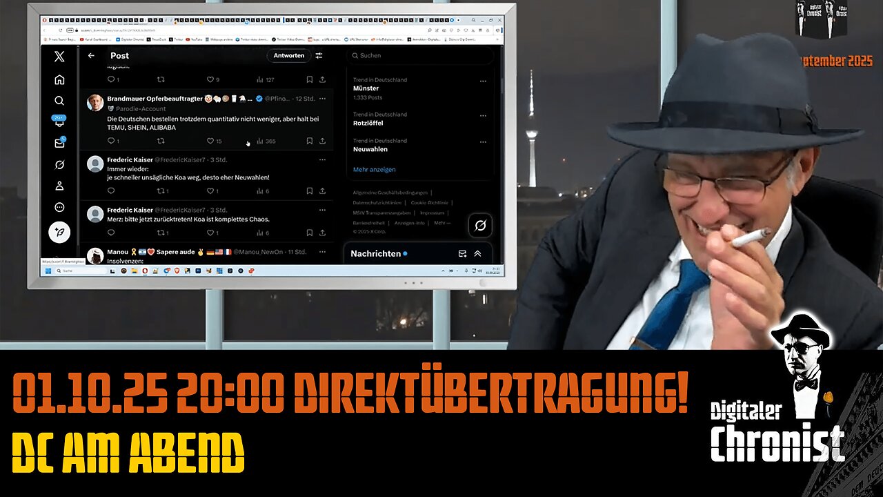 Aufzeichnung vom 01.10.25 Direktübertragung! DC am Abend