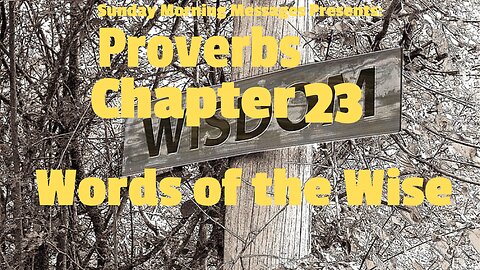 Words of the Wise-Proverbs Chapter 23