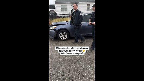 Minor arrested after blocking tow truck from seizing his car. #MinorArrested #TowTruck #japd