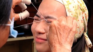 2500원 중국 길거리 얼굴털 뽑기 Not ASMR