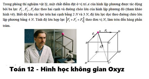 Toán 12: Trong phòng thí nghiệm vật lý, một chất điểm đặt ở vị trí A của hình lập phương được